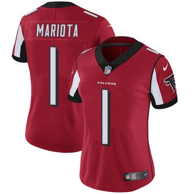 Nike Atlanta Falcons #1 Marcus Mariota Red Team Color Stitched Women's NFL Vapor Untouchable Limited Jersey